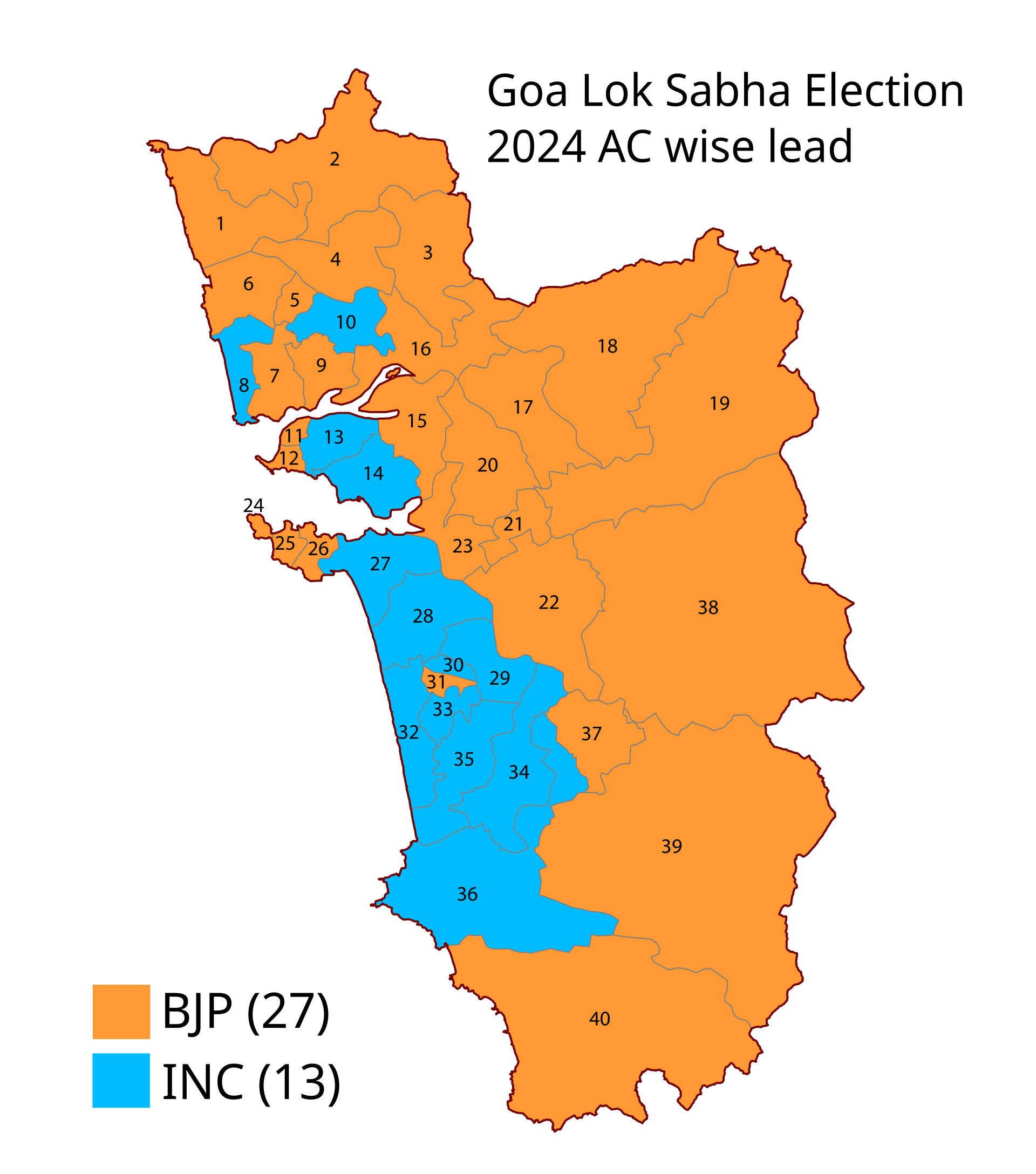 2024 Goa Lok Sabha Election Result Map