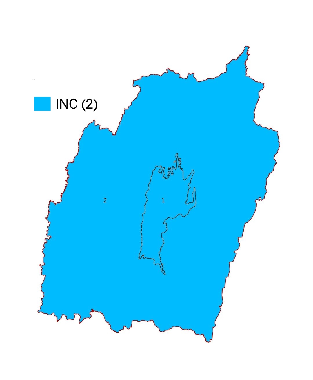 2024 Manipur Lok Sabha election partywise results map